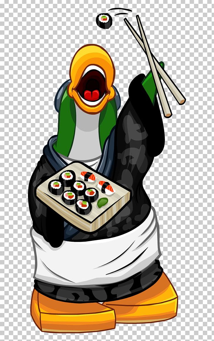 Club Penguin Sushi Sashimi Japanese Cuisine PNG, Clipart, 2013, Bird, Chef, Club Penguin, Fictional Character Free PNG Download