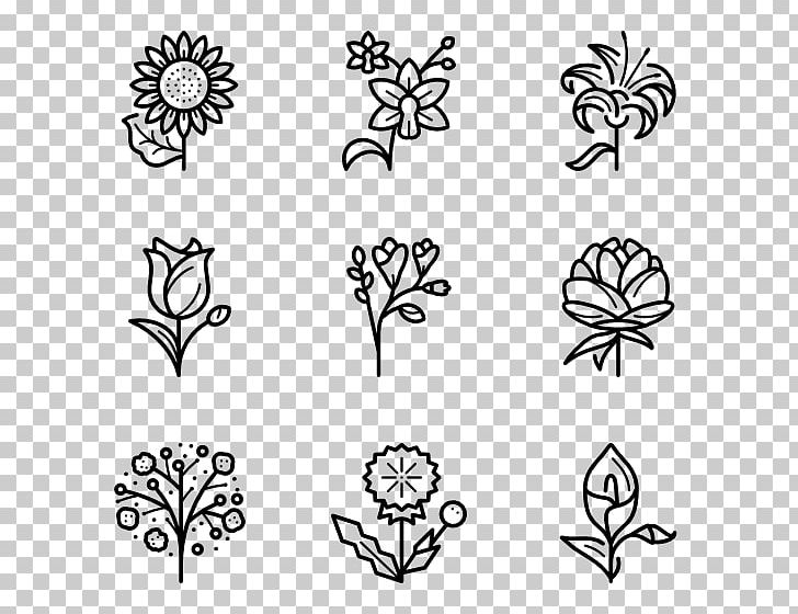Flower Floral Design Computer Icons PNG, Clipart, Art, Black And White, Branch, Computer Icons, Drawing Free PNG Download