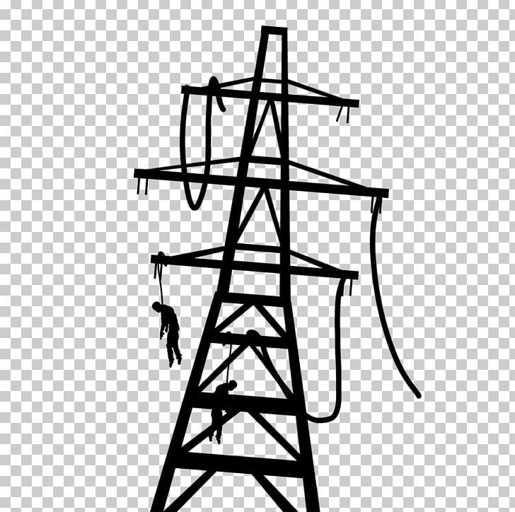Transmission Tower Electricity Art Black And White Silhouette PNG, Clipart, Angle, Art, Black And White, Computer Icons, Electricity Free PNG Download
