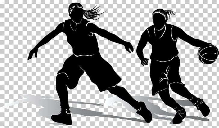 Women's Basketball Female Dribbling PNG, Clipart, Ball, Basketball, Basketball Team, Black, Black And White Free PNG Download