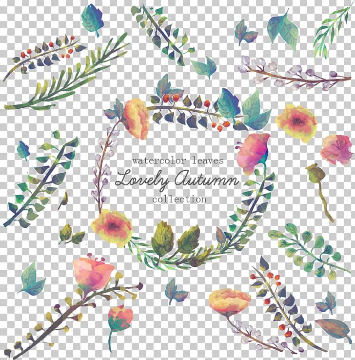 Autumn Watercolor Painting Euclidean Flower PNG, Clipart, Autumn Leaf Color, Autumn Leaves, Body Jewelry, Branch, Clip Art Free PNG Download