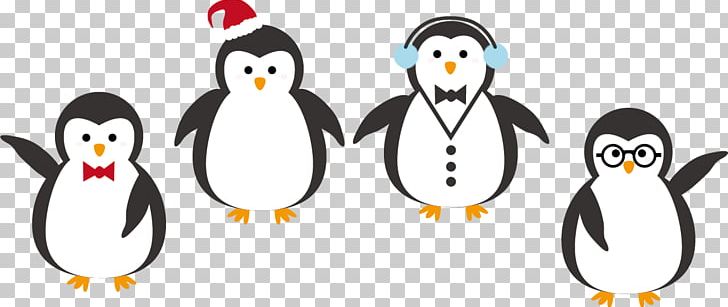 Penguin Christmas Santa Claus PNG, Clipart, Animals, Beak, Bird, Cartoon, Christmas Free PNG Download