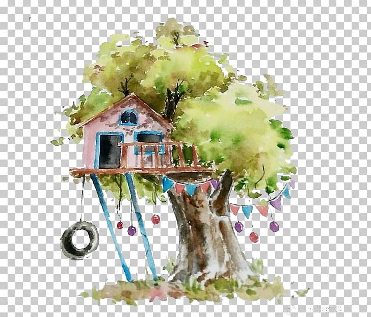 Tree House Paint Illustration PNG, Clipart, Autumn, Branch, Cartoon, Christmas Tree, Color Free PNG Download