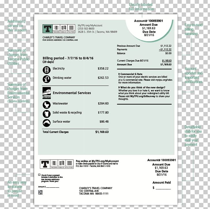 Electricity Tacoma Public Utilities Invoice Public Utility Tacoma Power PNG, Clipart, Advertising, Area, Audit, Bill, Brand Free PNG Download
