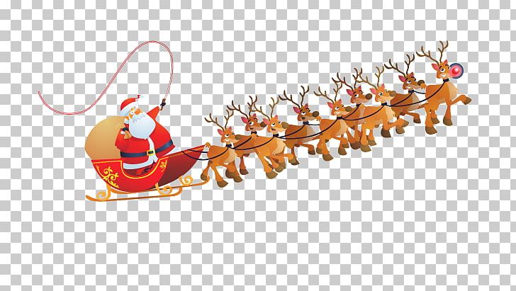 Santa Claus Reindeer Sled PNG, Clipart, Antler, Branch, Christmas, Christmas Decoration, Christmas Ornament Free PNG Download