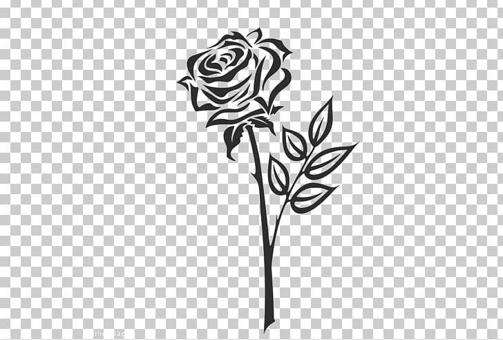 Cut Flowers Floral Design Rose Family Leaf PNG, Clipart, Black, Black And White, Branch, Cut Flowers, Drawing Free PNG Download
