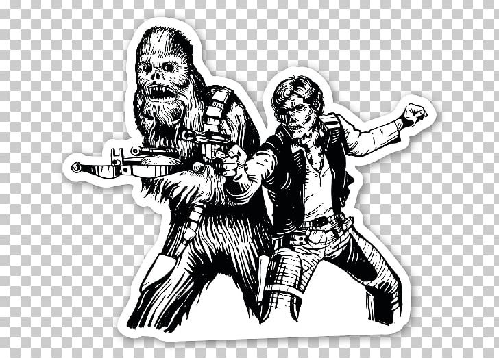 Chewbacca Han Solo Sticker Cartoon Graffiti PNG, Clipart, Animation, Art, Black And White, Cartoon, Chewbacca Free PNG Download