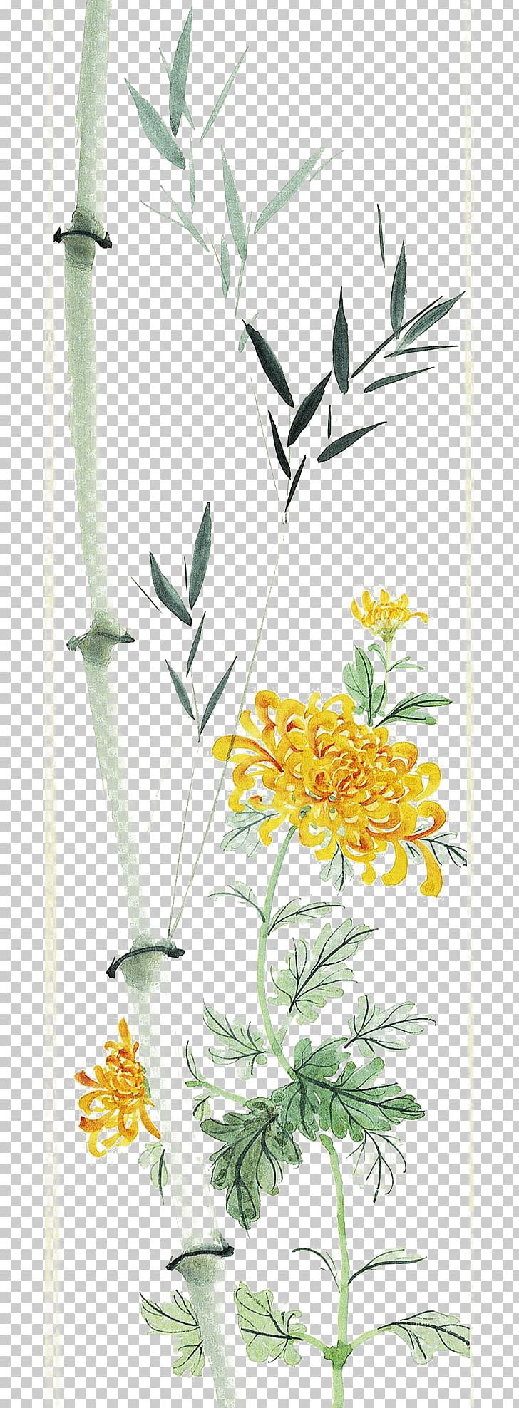 Chrysanthemum Bamboo Chinese Painting Leaf PNG, Clipart, Antiquity, Autumn Leaves, Bamboe, Bamboo Leaves, Banana Leaves Free PNG Download