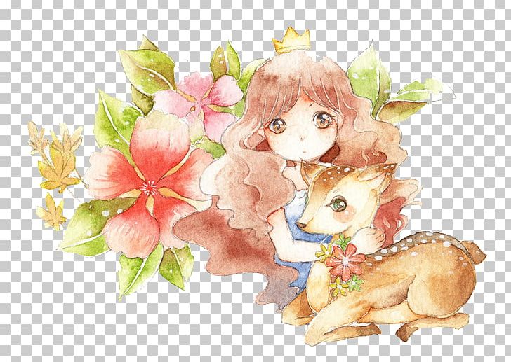 Deer Floral Design Illustration PNG, Clipart, Animals, Art, Fang Holdings Limited, Fictional Character, Flora Free PNG Download