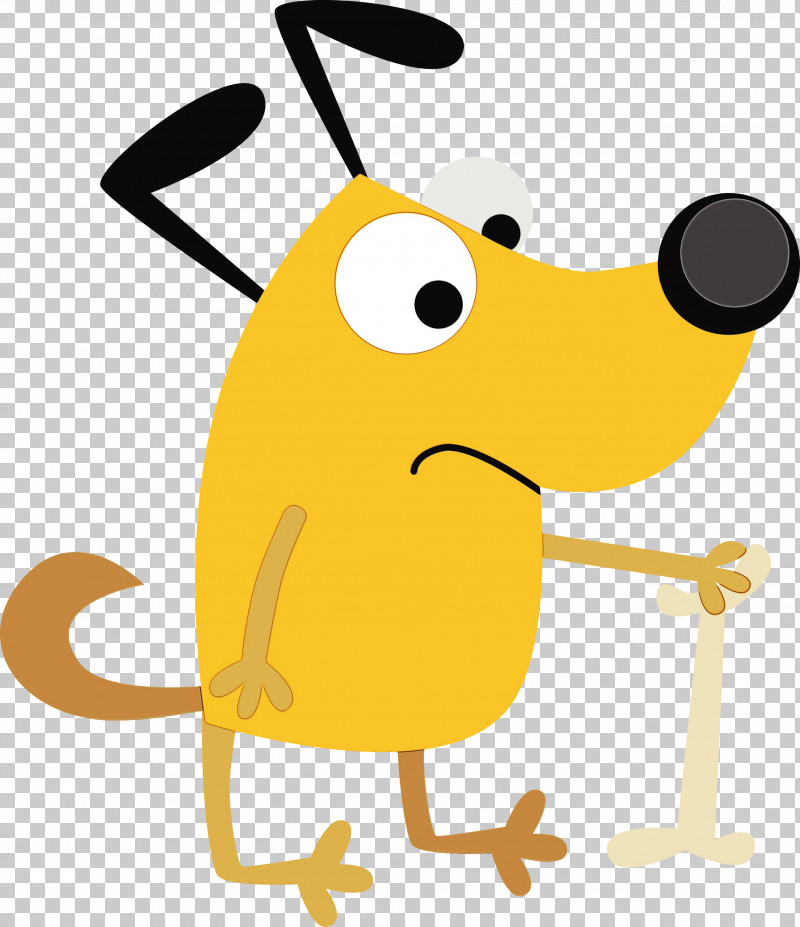 Yellow Cartoon Line Smile Pleased PNG, Clipart, Cartoon, Cute Cartoon Dog, Line, Paint, Pleased Free PNG Download