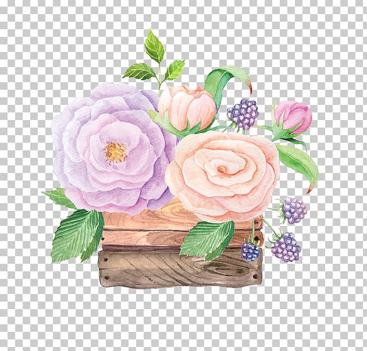 Garden Roses Watercolor Painting Wooden Box Crate Illustration PNG, Clipart, Artificial Flower, Baskets, Flower, Flower Arranging, Flowers Free PNG Download