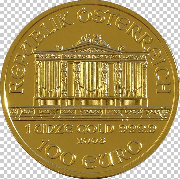 Coin Gold Austrian Silver Vienna Philharmonic Troy Ounce PNG, Clipart, Brass, Coin, Currency, Face Value, Gold Free PNG Download