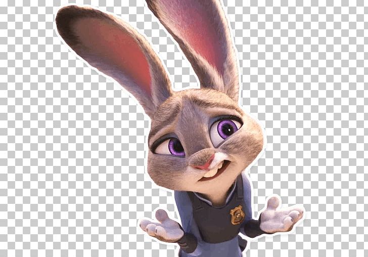 Lt. Judy Hopps Nick Wilde Sticker Telegram PNG, Clipart, 2016, Easter Bunny, Figurine, Film, Hare Free PNG Download