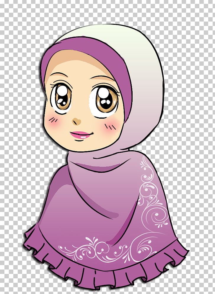 Muslim Hijab Islam Graphics Child PNG, Clipart, Animated, Art, Cartoon, Cheek, Child Free PNG Download