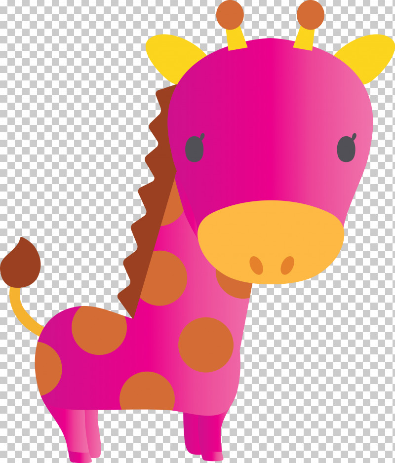 Giraffe Pink Giraffidae Cartoon Snout PNG, Clipart, Animal Figure, Cartoon, Giraffe, Giraffidae, Magenta Free PNG Download