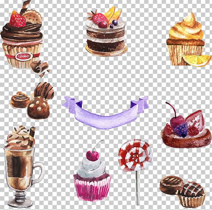 Cupcake Torte Dessert Watercolor Painting PNG, Clipart, Baking, Cake, Drawn, Encapsulated Postscript, Food Free PNG Download