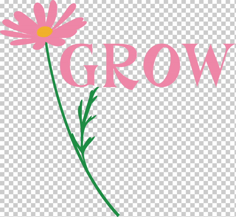 GROW Flower PNG, Clipart, Floral Design, Flower, Grow, Happiness, Leaf Free PNG Download