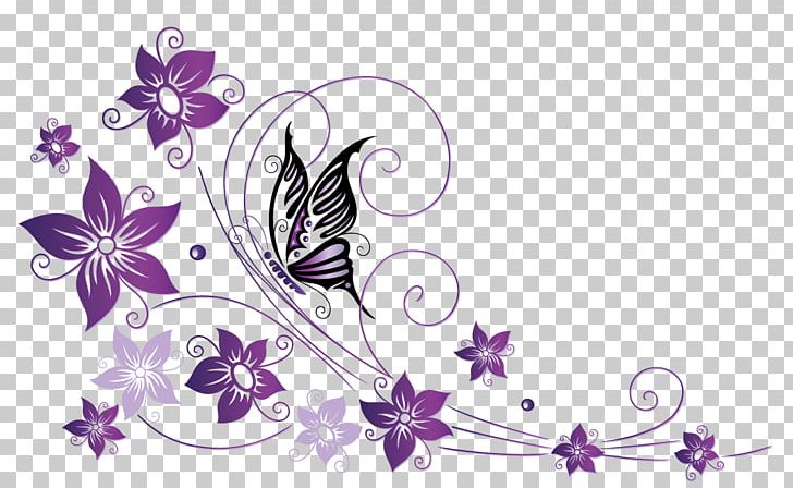 purple butterfly border clip art