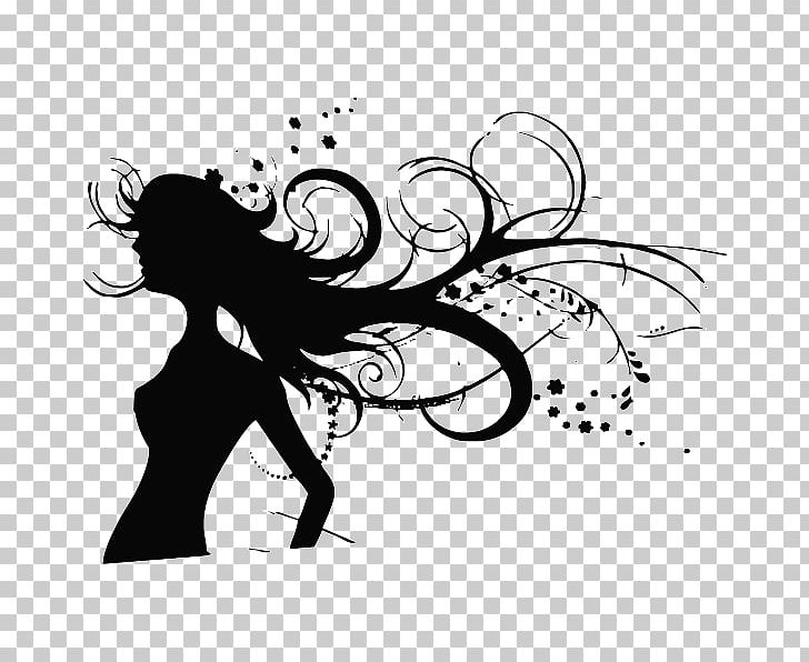 Silhouette Drawing Hair Wall PNG, Clipart, Animals, Arm, Beauty, Black, Cartoon Free PNG Download