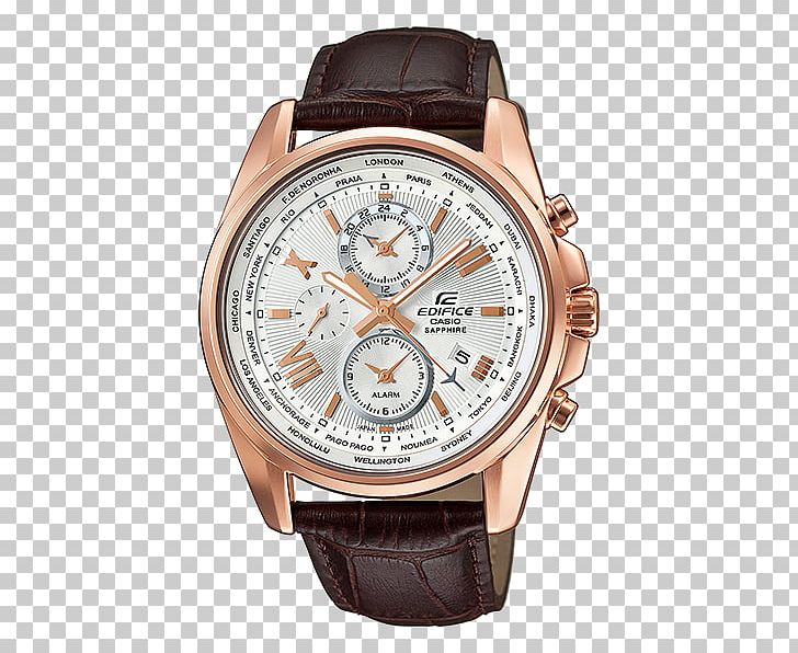 Casio Edifice Watch Leather Chronograph PNG, Clipart, Accessories, Brand, Brown, Casio, Casio Edifice Free PNG Download
