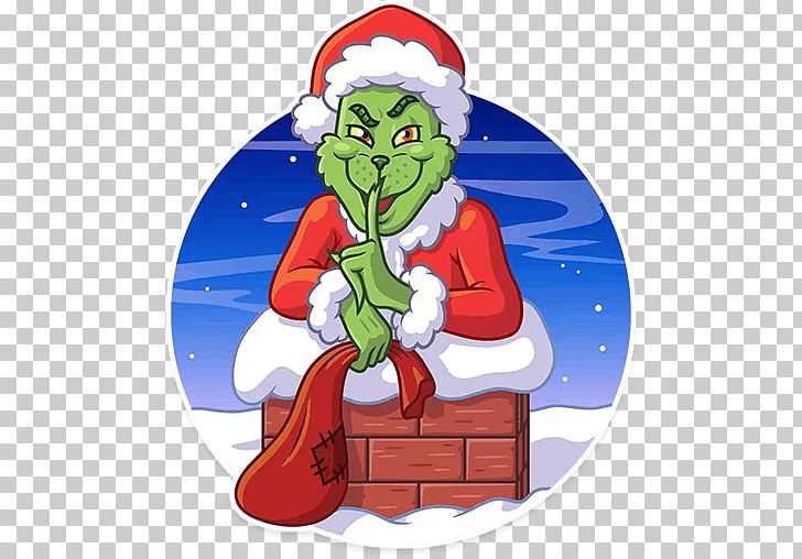 Christmas Tree Grinch Santa Claus Telegram Sticker PNG, Clipart, Art, Cartoon, Christmas, Christmas Decoration, Christmas Ornament Free PNG Download