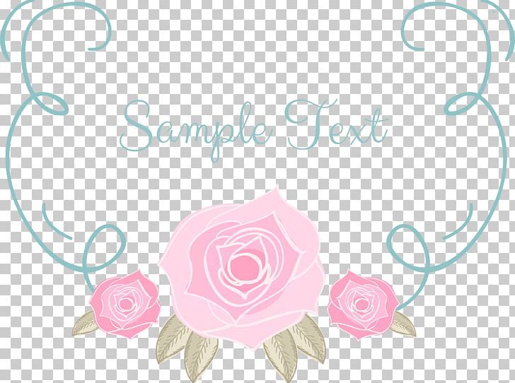 Romantic Pink Hand Painted Roses Text Box PNG, Clipart, Beauty, Cartoon, Circle, Clip Art, Design Free PNG Download