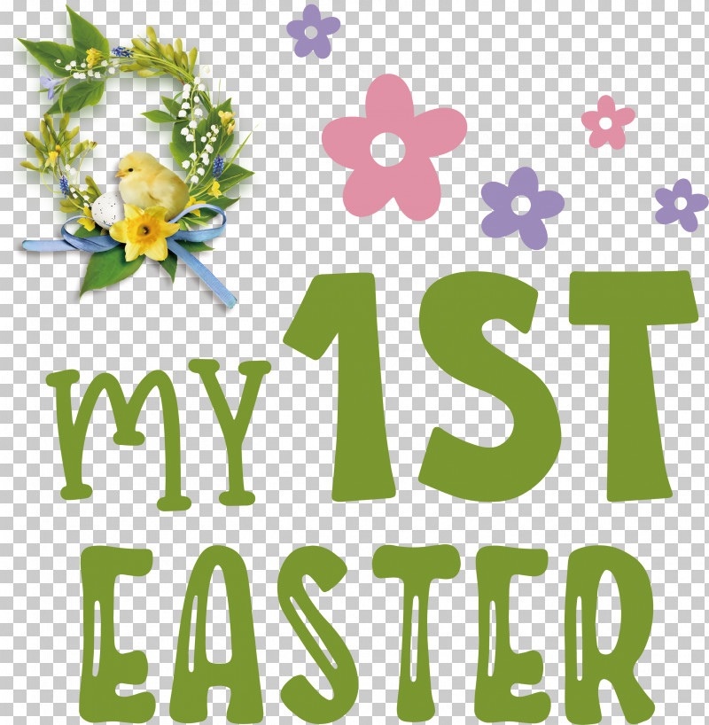 Happy Easter Day My 1st Easter PNG, Clipart, Cut Flowers, Floral Design, Flower, Green, Happiness Free PNG Download