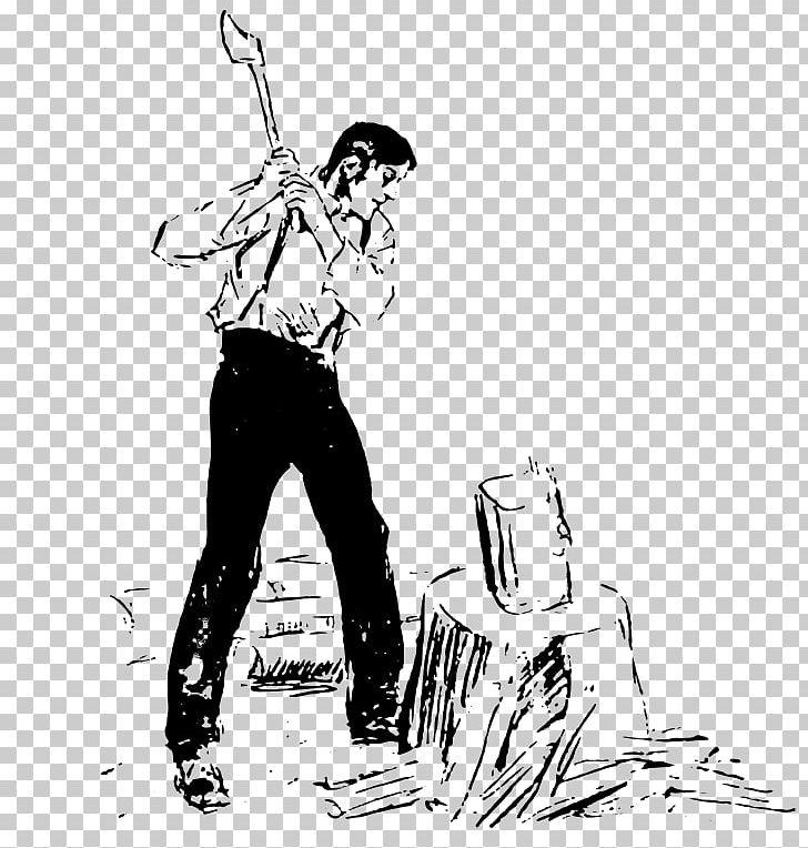 Woodchopping Lumberjack Firewood PNG, Clipart, Arm, Art, Axe, Black, Black And White Free PNG Download