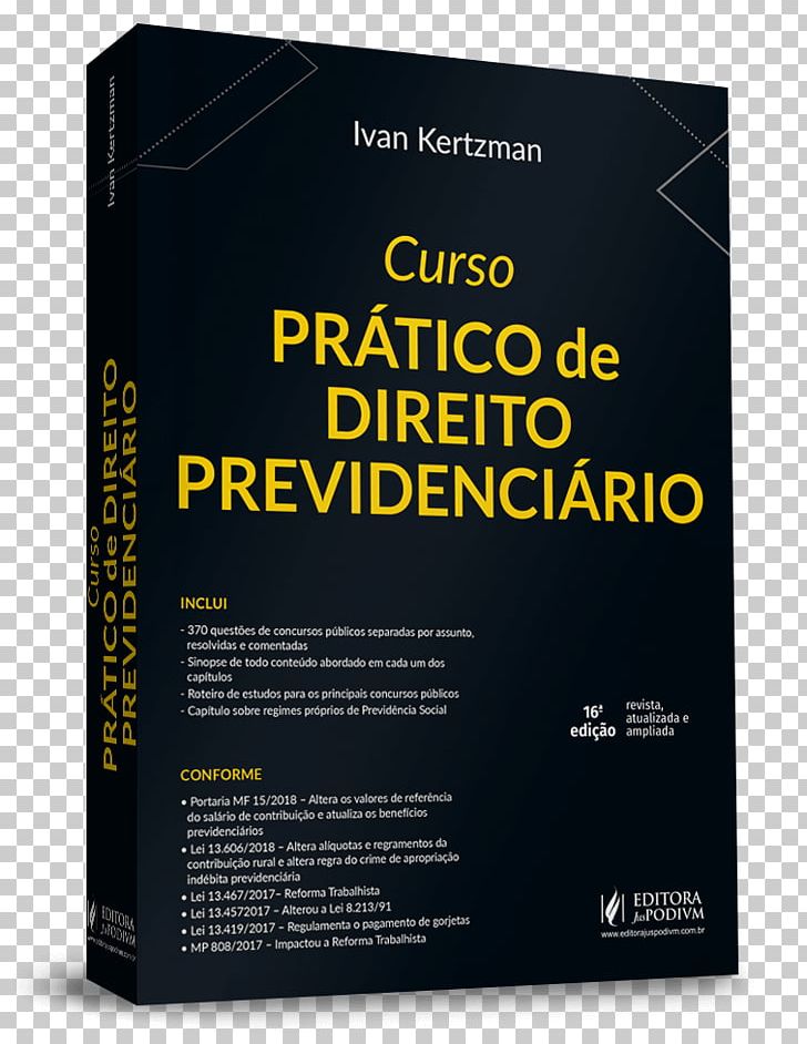 CURSO PRATICO DE DIREITO PREVIDENCIARIO Direito Previdenciário Curso Prático De Direito Do Trabalho Simulaço PNG, Clipart, Book, Brand, Civil Law, Civil Procedure, Criminal Law Free PNG Download