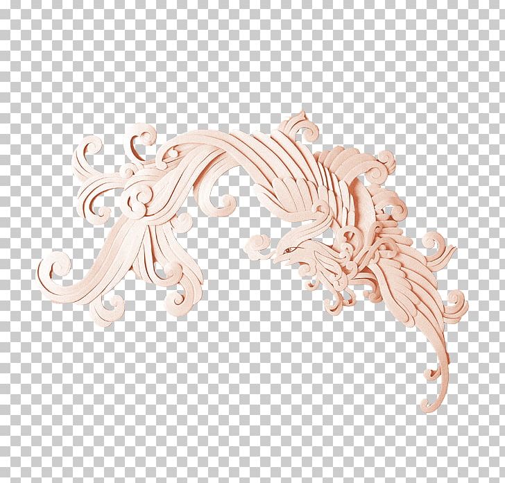 Fenghuang Vermilion Bird Wood Carving PNG, Clipart, Beige, Carving, Chinoiserie, Download, Dragon And Phoenix Free PNG Download