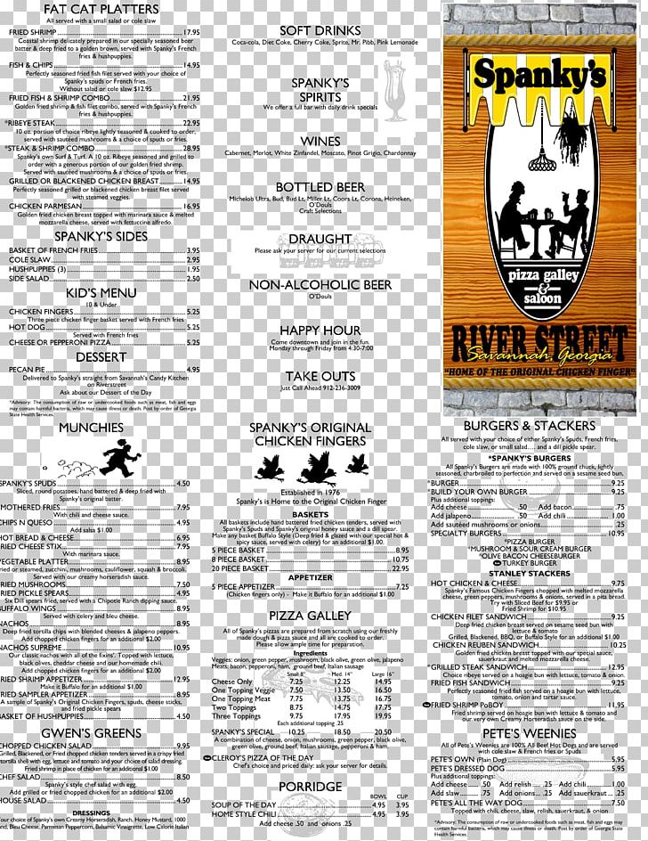 Spanky's Pizza Galley & Saloon Bar East River Street Menu Paper PNG, Clipart, Amp, Bar, Black And White, East River, East River Street Free PNG Download