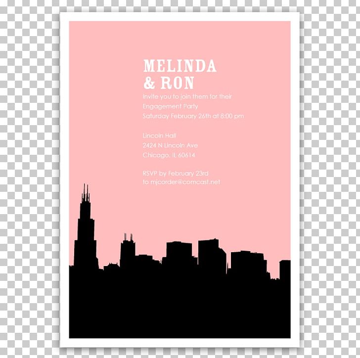 Chicago Skyline Silhouette Drawing PNG, Clipart, Brand, Bridal Shower, Chicago, Chicago Skyline, Cityscape Free PNG Download