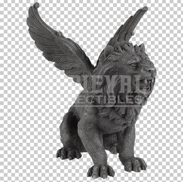 Winged Lion Gargoyle Statue Sculpture PNG, Clipart, Architecture, Beak, Black And White, Dragon, Fauna Free PNG Download