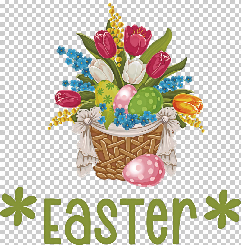 Happy Easter PNG, Clipart, Artificial Flower, Basket, Cut Flowers, Easter Basket, Floral Design Free PNG Download