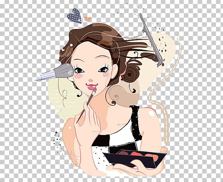 Cosmetics Make-up Artist Cartoon Lipstick PNG, Clipart, Anime, Arm, Eyeliner, Fashion, Fashion Illustration Free PNG Download