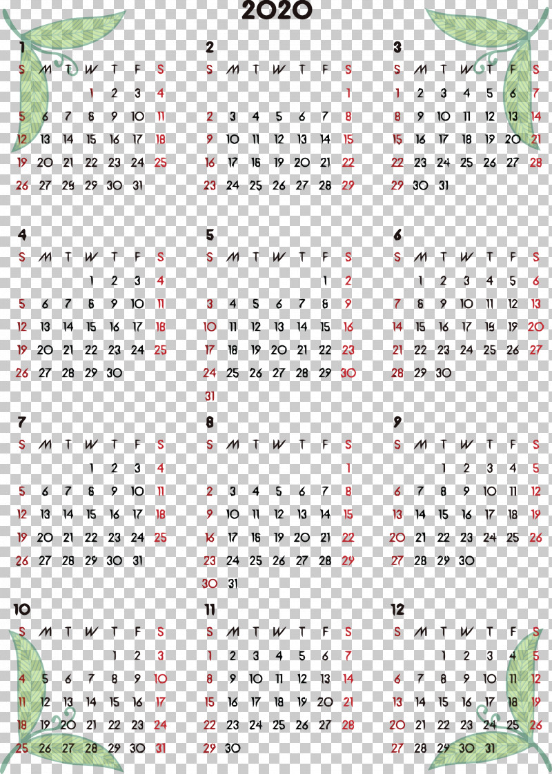 2020 Printable Calendar PNG, Clipart, 2020 Printable Calendar, Calendar, Line, Text Free PNG Download