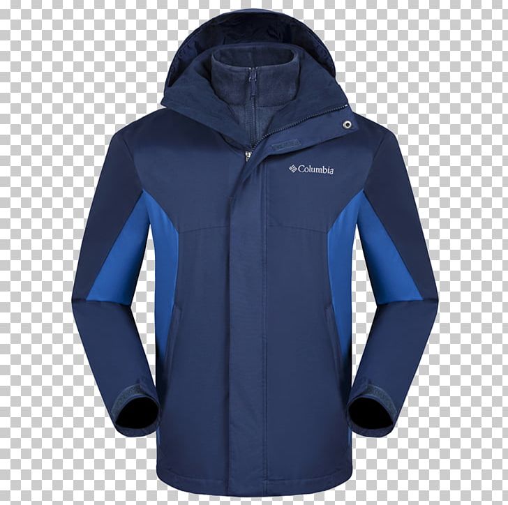 Hoodie T-shirt Jacket Columbia Sportswear PNG, Clipart, Active Shirt, Blue, Clothing, Coat, Cobalt Blue Free PNG Download