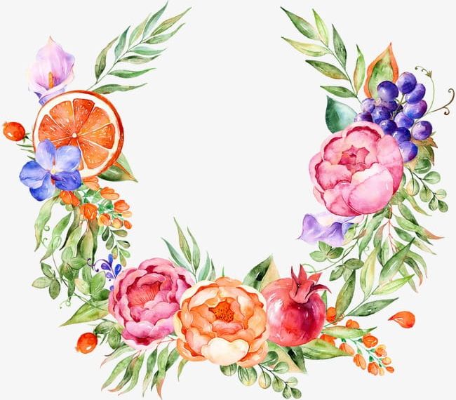Watercolor Floral Decoration PNG, Clipart, Decoration Clipart, Floral Clipart, Flowers, Grape, Leaf Free PNG Download