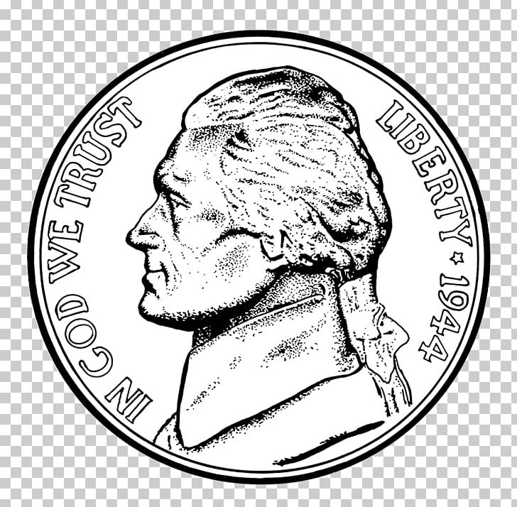 American Numismatic Association Jefferson Nickel Coin Money PNG, Clipart, Area, Art, Black And White, Circle, Coin Free PNG Download