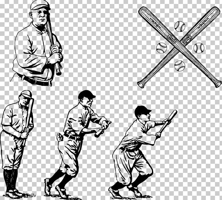 Baseball Bat Vintage Base Ball PNG, Clipart, Angle, Arm, Baseball Vector, Black, Cartoon Free PNG Download