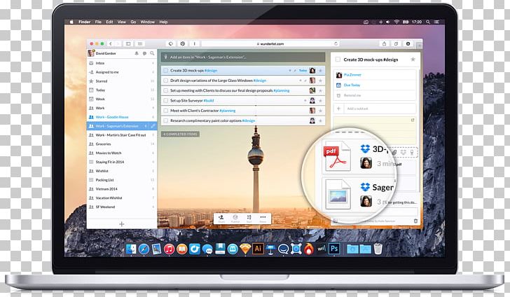 Computer Program Wunderlist Microsoft To-Do Task Dropbox PNG, Clipart, Brand, Communication, Computer, Computer Monitor, Computer Program Free PNG Download