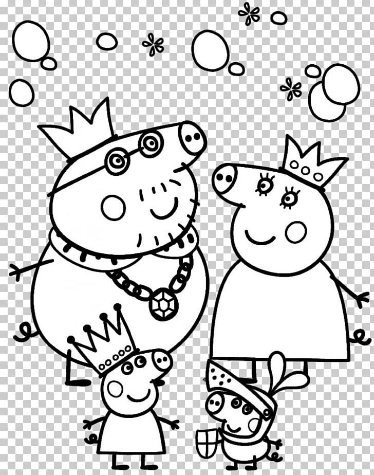 Daddy Pig Coloring Book Drawing Mummy Pig PNG, Clipart, Animals, Area, Black, Camping, Carnivoran Free PNG Download