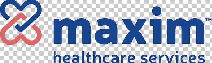 Logo Maxim Healthcare Services Health Care Organization PNG, Clipart, Area, Banner, Blue, Brand, Health Free PNG Download