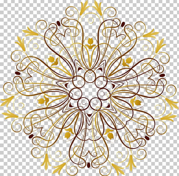 Floral Design Stencil Gold PNG, Clipart, Black And White, Circle, Clip Art, Cut Flowers, Flora Free PNG Download