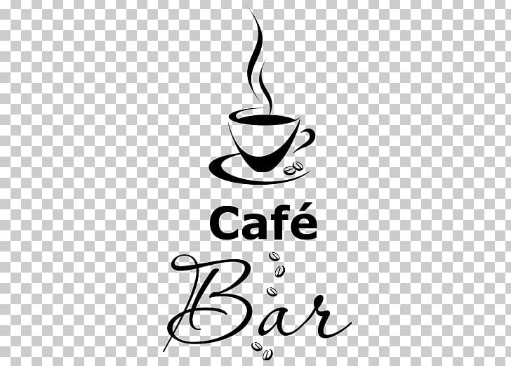 Cafe Coffee Cup Logo Wall Decal PNG, Clipart, Artwork, Bar, Black And White, Brand, Cafe Free PNG Download