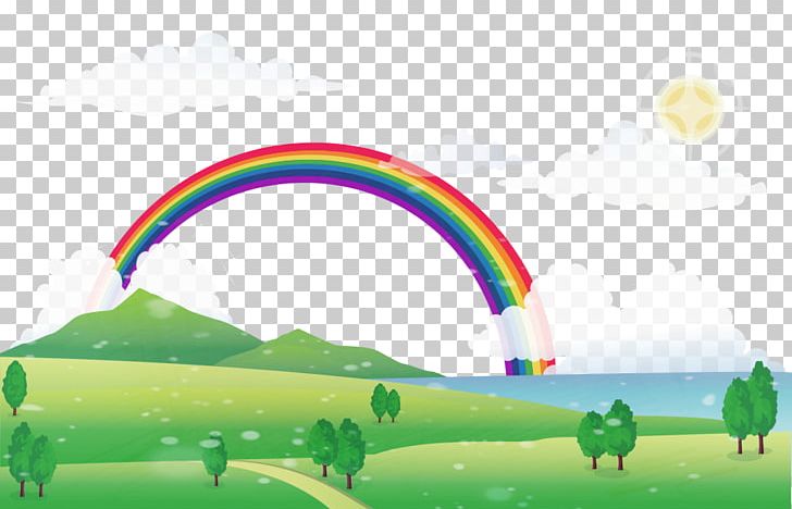 Rainbow Illustration PNG, Clipart, Computer Wallpaper, Download, Encapsulated Postscript, Fukei, Grass Free PNG Download