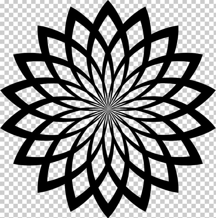 Line Art Flower Drawing PNG, Clipart, Art, Black And White, Circle, Drawing, Floral Design Free PNG Download