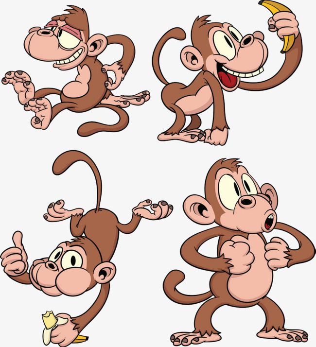 4 Monkeys PNG, Clipart, 4 Clipart, Activities, Animal, Bananas, Big Free PNG Download