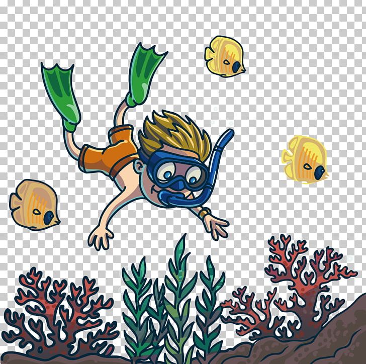 Scuba Diving Diving Mask Cartoon Snorkeling PNG, Clipart, Blond Hair, Branch, Child, Children, Children Frame Free PNG Download