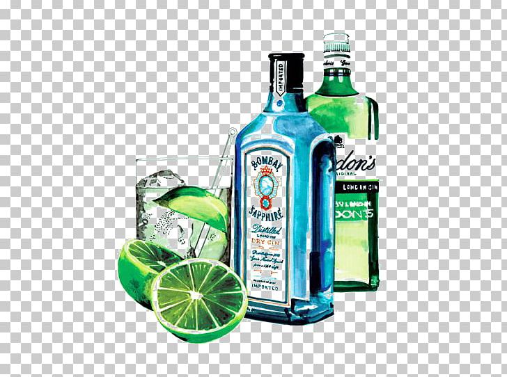 Cocktail Gin And Tonic Liqueur Vodka PNG, Clipart, Art, Bottle, Cartoon